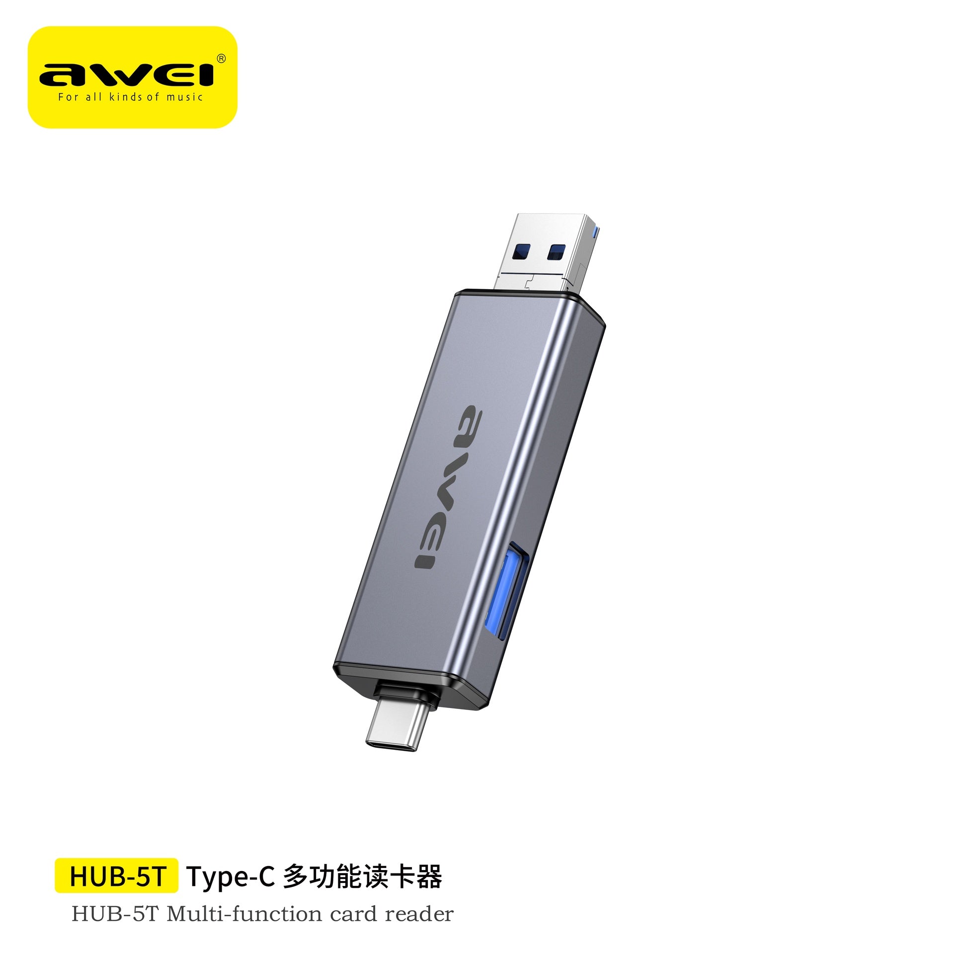 AWEI HUB-5T Hub Lettore Carta SD-TF
