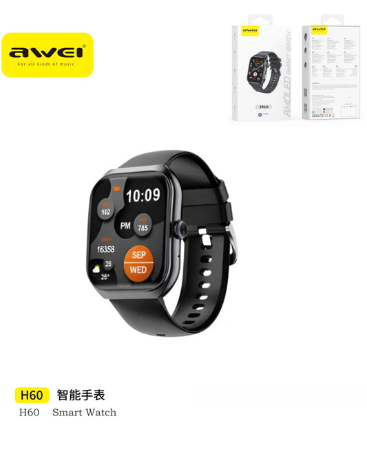 AWEI H60 Smartwatch Display AMOLED - Black