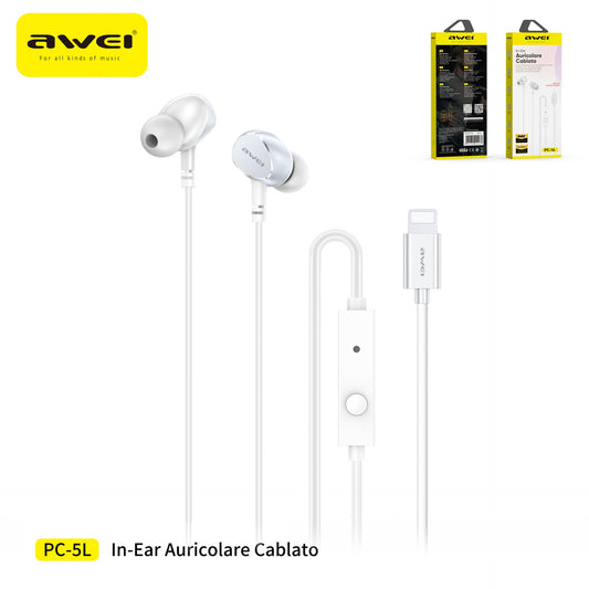 AWEI PC-5L Auricolari Cablati Lightning