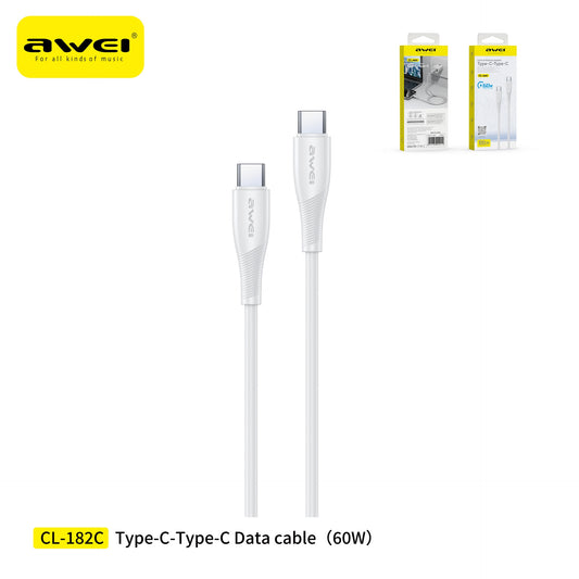 AWEI CL-182CWH Cavo con Doppio Type-C 1 m