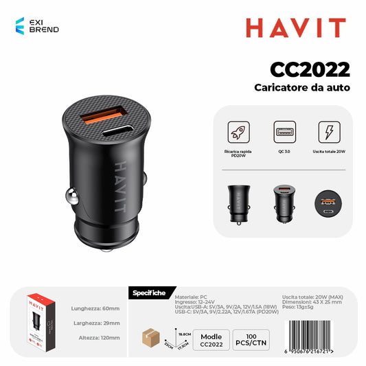 HAVIT CC2022 Caricatore Auto - Black