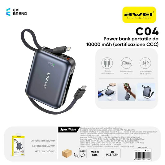AWEI C04 Power Bank - Black