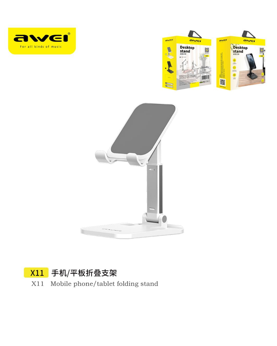 AWEI X11 Supporto Smartphone da Tavolo - White