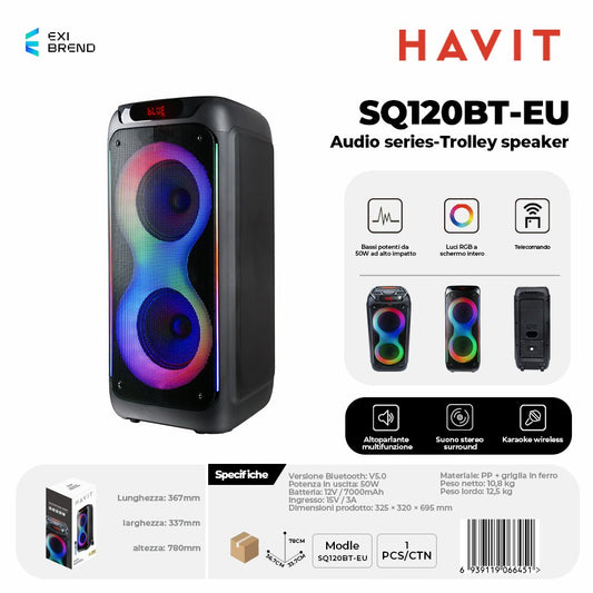 HAVIT SQ120BT-EU Speaker Trolley