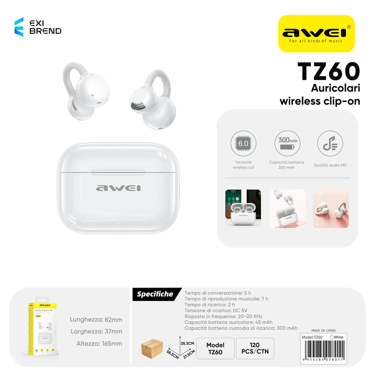 AWEI TZ60 Cuffie Wireless Open Ear