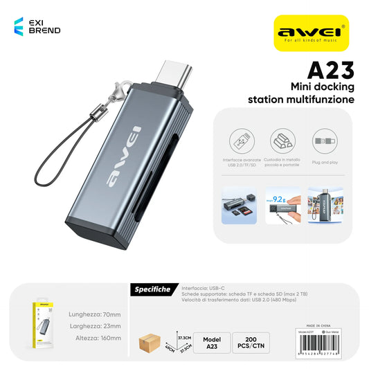 AWEI A23T Adattatore Type-C a Scheda SD