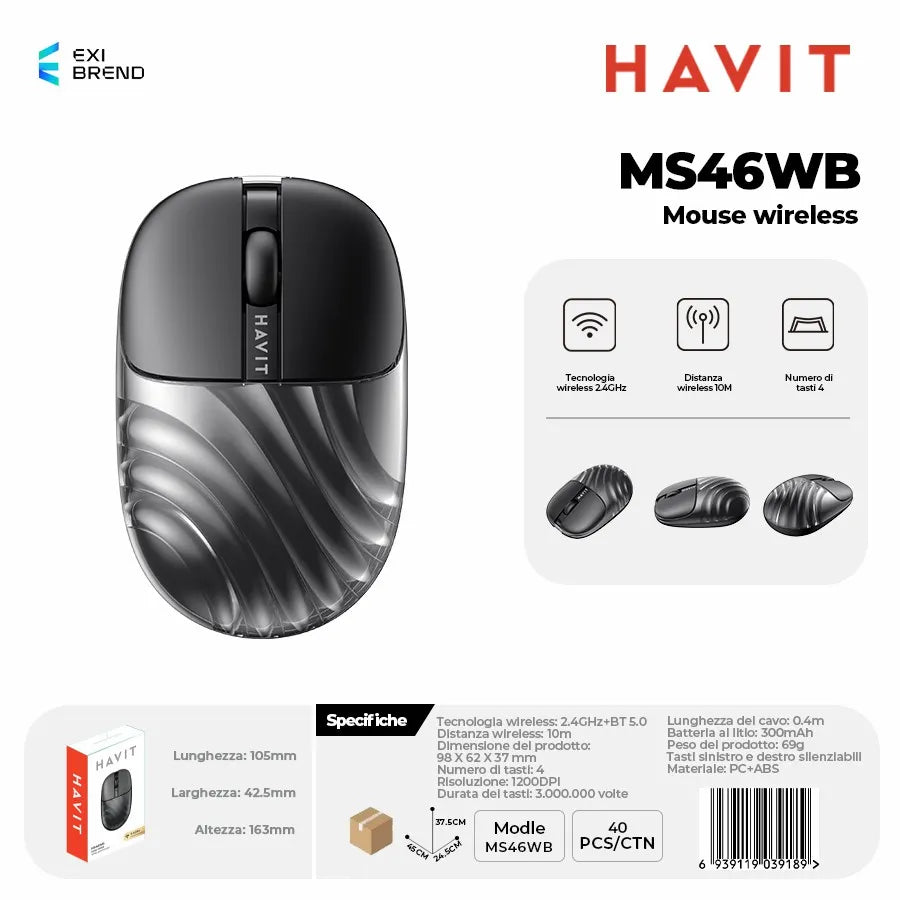 HAVIT MS46WB Mouse Wireless - Black