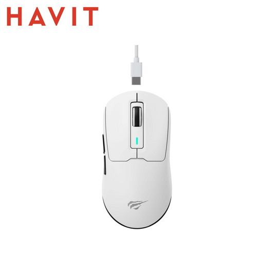 HAVIT MS969SE-WH – Mouse Gaming Tri-Mode Wireless/Bluetooth/USB-C – Fino a 8 000 DPI – Versione Bianco